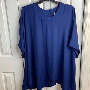 Melissa McCarthy Seven7 Royal Blue Short Sleeve Tunic